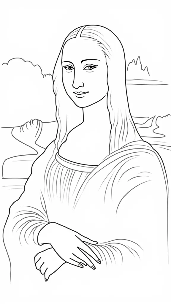 Página para colorear de monalisa